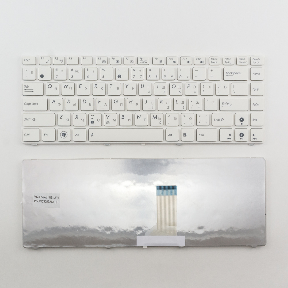 Клавиатура для ноутбука Asus A42, K42, U36 белая с рамкой