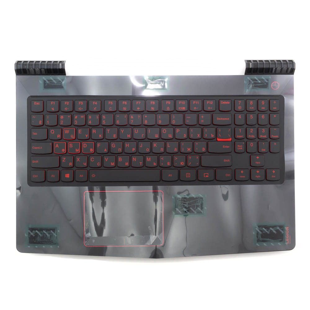 Клавиатура для ноутбука Lenovo Legion Y520-15IKBN черная c черным топкейсом, с подсветкой