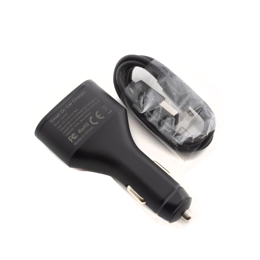 Автомобильная зарядка быстрая (4 USB) 1 USB-C QC3.0 + 1 USB QC3.0 + 2 USB 5V 3A Max черная