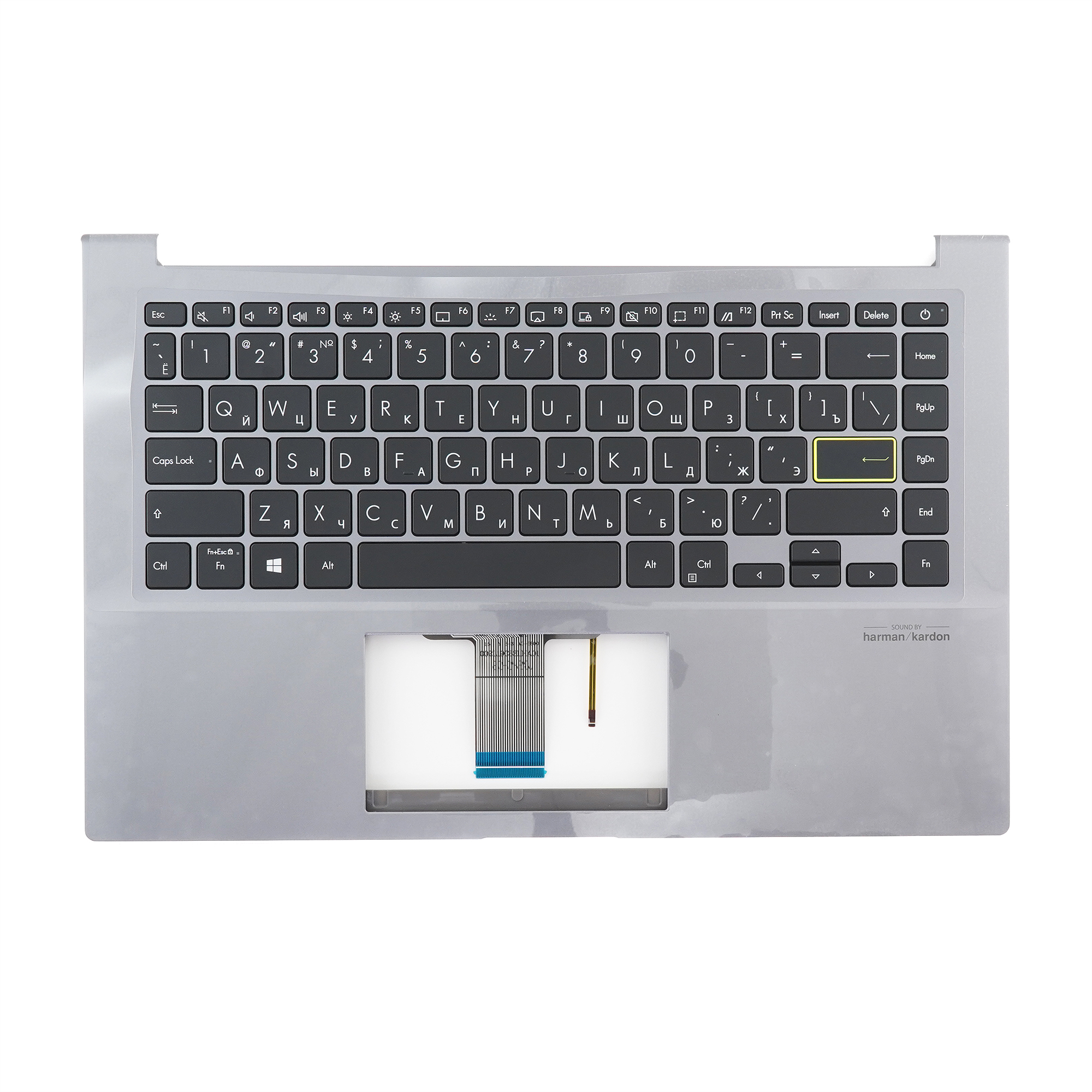 Клавиатура для ноутбука Asus X421IA-8G черная с серым топкейсом