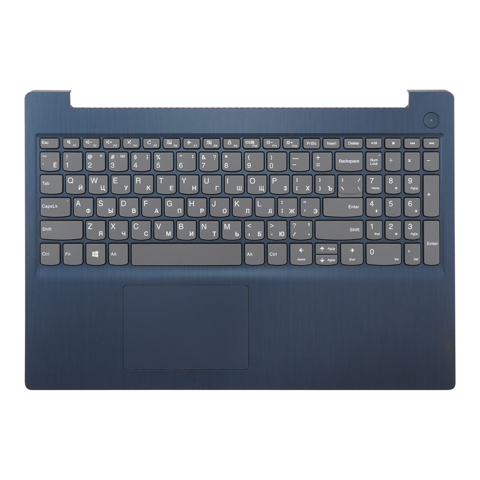 Клавиатура для ноутбука Lenovo 3-15ARE05 серая с синим топкейсом